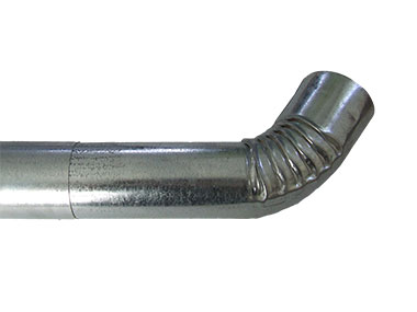 Round Downpipe Offset - Manufactured from SABS-quality galvanised steel in varying thickness depending on customer's needs.